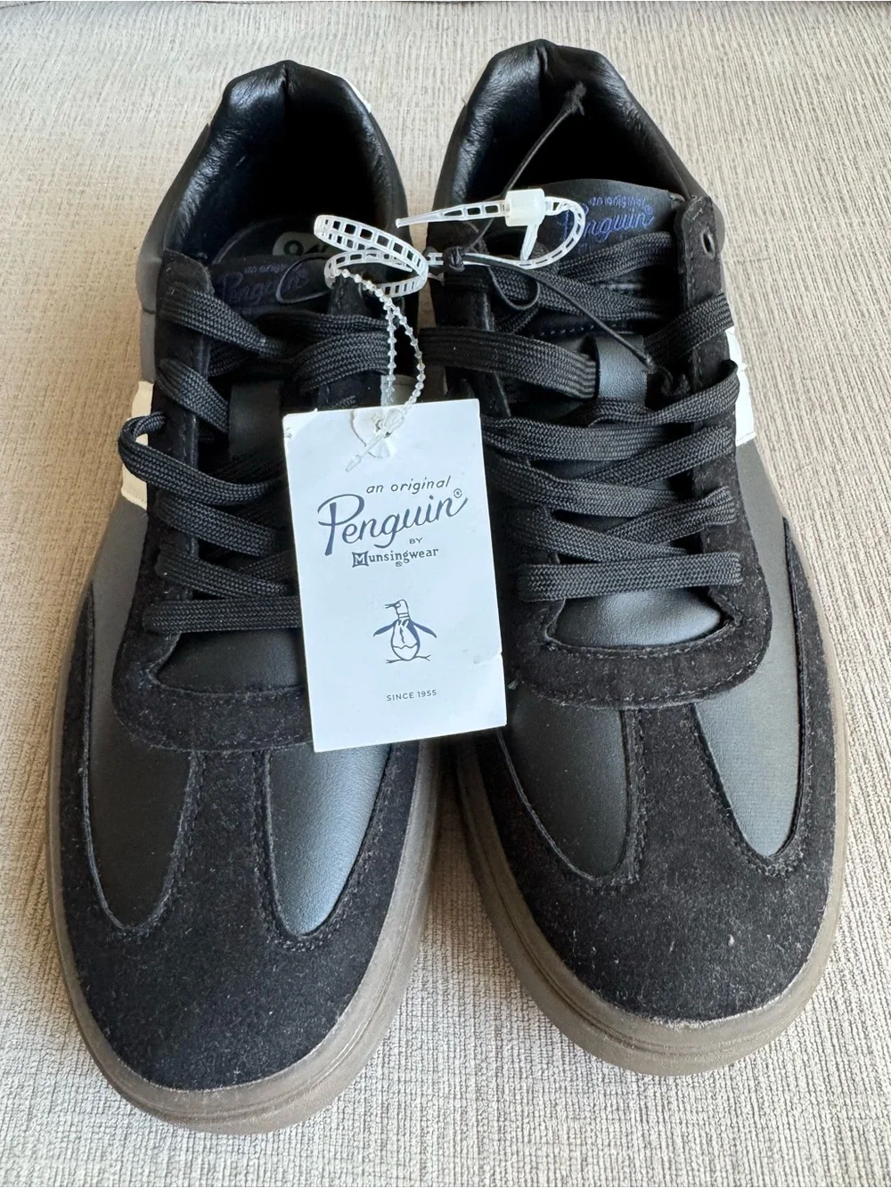 Original Penguin Men's Black Court Sneakers NWT Size 9.5 - Picture 2 of 6